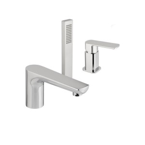 EURORAMA SON SET 3 TROUS BORD DE BAIGNOIRE 2 VOIES, BOUCHE EXTERNE ET PULVERISATEUR
