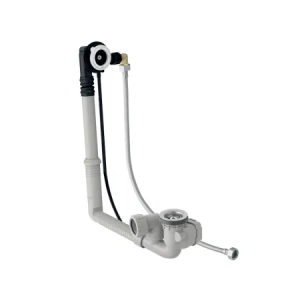 GEBERIT Siphon avec colonne de baignoire, D52, Évacuation par trop-plein, L 28cm, Sans accessoires