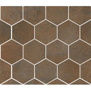 SANT'AGOSTINO CERAMICHE OXIDART HEXAGON COPPER NATUREL 26X30 RECTIFIÉ