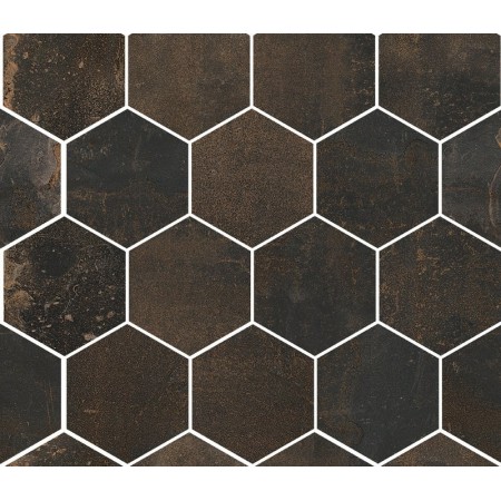 SANT'AGOSTINO CERAMICHE OXIDART HEXAGON NOIR NATUREL 26X30 RECTIFIÉ