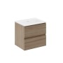 COSMIC B-BEST COMPOSITION FINITION NOYER NATUREL L. 60 CM P. 45,5 CM H. 58,5 CM - COMPLET AVEC MIROIR ET SPOT