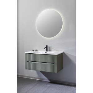 FISSORE.com COMPOSITION MOBILE VERT MATT L. 90 CM P. 46 CM H. 45 CM AVEC MIROIR ET SPOT