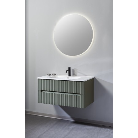 FISSORE.com COMPOSITION MOBILE VERT MATT L. 90 CM P. 46 CM H. 45 CM AVEC MIROIR ET SPOT