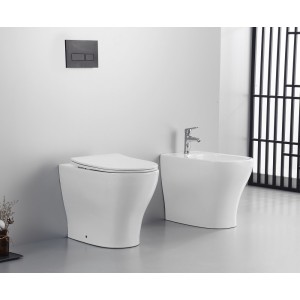 FISSORE.com ENSEMBLE SKY VASQUE + BIDET MONTÉ EN MUR AVEC BRIDE INCLUS SOUS-COUCHE SOFT CLOSE