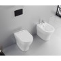 FISSORE.com ENSEMBLE SKY VASQUE + BIDET MONTÉ EN MUR AVEC BRIDE INCLUS SOUS-COUCHE SOFT CLOSE
