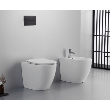FISSORE.com ENSEMBLE DE VOLANT VASQUE + BIDET MURAL SANS BRIDE COMPRENANT UN SIÈGE SOFT CLOSE