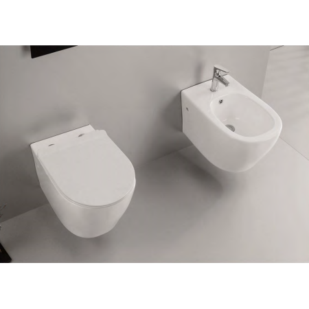 FISSORE.com SKY SET CUVE + BIDET SUSPENDU AVEC L'ACCOUDO INCLUS SOFT CLOSE