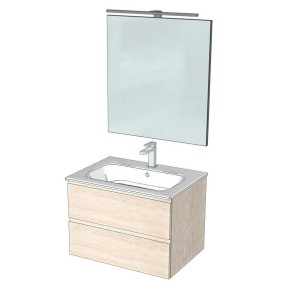 COMPAB B-GO COMPOSITION FINITION SOIE L. 70 CM P. 50 CM H. 50 CM - COMPRENDANT UN MIROIR ET UN SPOT