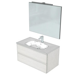 COMPAB B-GO COMPOSITION FINITION IGLOO L. 95 CM P. 50 CM H. 50 CM - COMPLET AVEC MIROIR ET SPOT