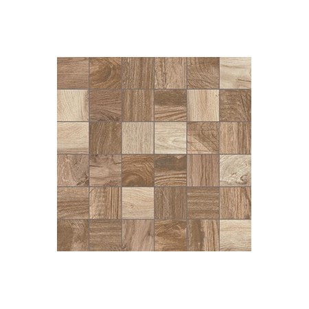 TUSCANIA CERAMICA MOSAÏQUE MIXTE VENT NORD MARRON/CHÊNE 30X30