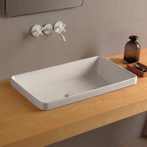 SAN MARCIANO CERAMICHE LAVABO ENCASTRÉ DANDY 65 BLANC BRILLANT