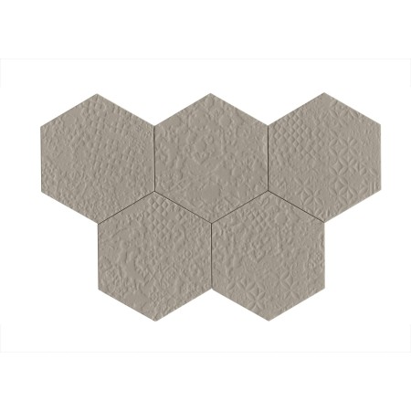 RAGNO CERAMICHE STRATFORD GREY STRUCTURE CROCHET 3D HEXAGONE 21X18,2