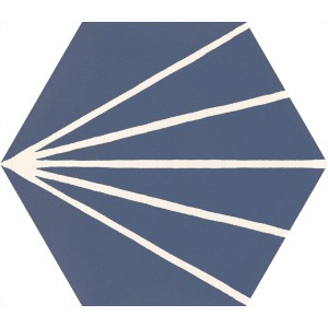 RAGNO CERAMICHE STRATFORD BLEU DÉCOR TRAIT HEXAGONE 21X18,2