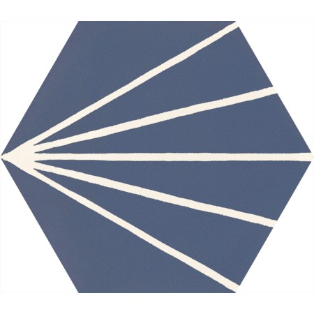 RAGNO CERAMICHE STRATFORD BLEU DÉCOR TRAIT HEXAGONE 21X18,2