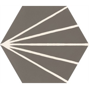 RAGNO CERAMICHE STRATFORD GRIS FONCÉ DÉCOR TRATTO HEXAGONE 21X18,2