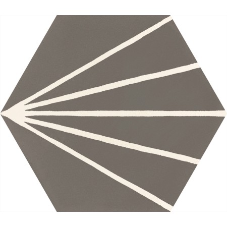 RAGNO CERAMICHE STRATFORD GRIS FONCÉ DÉCOR TRATTO HEXAGONE 21X18,2