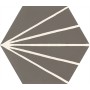 RAGNO CERAMICHE STRATFORD GRIS FONCÉ DÉCOR TRATTO HEXAGONE 21X18,2