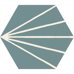 RAGNO CERAMICHE STRATFORD GREEN DÉCOR TRAIT HEXAGONE 21X18,2