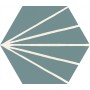 RAGNO CERAMICHE STRATFORD GREEN DÉCOR TRAIT HEXAGONE 21X18,2