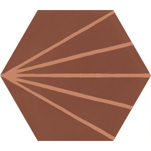 RAGNO CERAMICHE STRATFORD ROUGE DÉCOR TRAIT HEXAGONE 21X18,2
