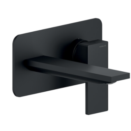 NOBILI SEVEN MITIGEUR LAVABO MURAL L. 15 CM NOIR MAT