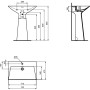 IDEAL STANDARD TIPO-Z LAVABO TOTEM C/ TROPPOPIENO 1 FORO NOIR BRILLANT