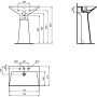 IDEAL STANDARD TIPO-Z LAVABO TOTEM C/ TROPPOPIENO 3 FORI NOIR SÉTA