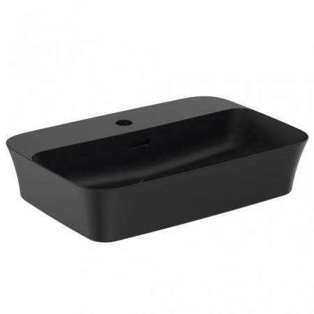 IDEAL STANDARD LAVABO ULTRASLIM RECTANGULAIRE 550X380 MM À POSER AVEC TROU DE DÉBORDEMENT NOIR MAT