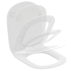 IDEAL STANDARD TESI COUVERCLE DE WC SLIM AVEC FERMETURE LENTE BLANC SÉTA