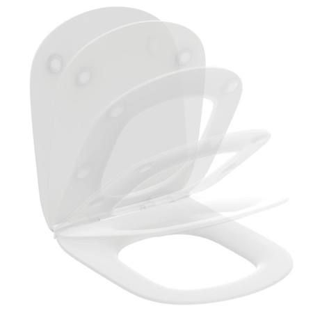 IDEAL STANDARD TESI COUVERCLE DE WC SLIM AVEC FERMETURE LENTE BLANC SÉTA