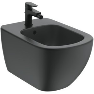IDEAL STANDARD BIDET SUSPENDU TESI AVEC FIXATIONS CACHEES NOIR MAT