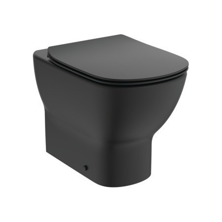 IDEAL STANDARD VASQUEE TESI À POSER MURAL AVEC SYSTÈME AQUABLADE AVEC CACHE-SIEGE SLIM SOFT-CLOSE NOIR MAT