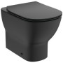 IDEAL STANDARD VASQUEE TESI À POSER MURAL AVEC SYSTÈME AQUABLADE AVEC CACHE-SIEGE SLIM SOFT-CLOSE NOIR MAT