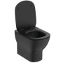 IDEAL STANDARD VASQUEE TESI À POSER MURAL AVEC SYSTÈME AQUABLADE AVEC CACHE-SIEGE SLIM SOFT-CLOSE NOIR MAT