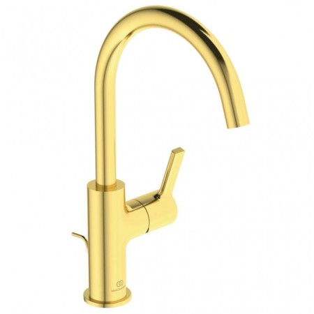 IDEAL STANDARD JOY ROBINET DE LAVABO MONOCOMMANDE À BEC HAUT OR BRUSHÉ