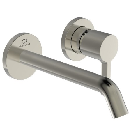 IDEAL STANDARD JOY LAVABO MITIGEUR MONOCOMMANDE MURAL AVEC 2 PLAQUES CIRCULAIRES ET BEC DE 180MM SILVER STORM