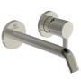 IDEAL STANDARD JOY LAVABO MITIGEUR MONOCOMMANDE MURAL AVEC 2 PLAQUES CIRCULAIRES ET BEC DE 180MM SILVER STORM