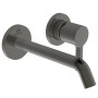 IDEAL STANDARD JOY LAVABO ROBINET MONOCOMMANDE MURAL AVEC 2 PLAQUES CIRCULAIRES ET BEC DE 180MM GRIS MAGNÉTIQUE