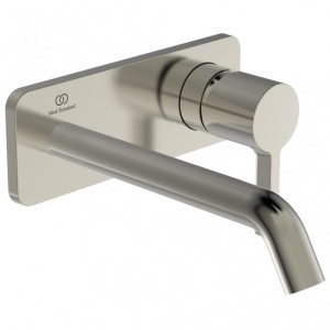 IDEAL STANDARD JOY LAVABO ROBINET MONOCOMMANDE MURAL AVEC PLAQUE RECTANGULAIRE ET BEC DE 220MM SILVER STORM