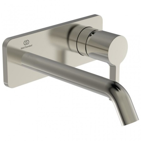 IDEAL STANDARD JOY LAVABO ROBINET MONOCOMMANDE MURAL AVEC PLAQUE RECTANGULAIRE ET BEC DE 220MM SILVER STORM