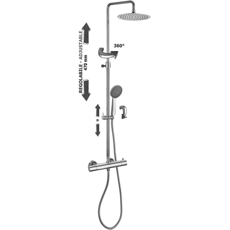 PAFFONI COLONNE DE DOUCHE NEW MINI BIRILLO AVEC MITIGEUR THERMOSTATIQUE