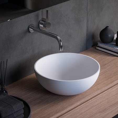 KAROL LAVABO À POSER CONCA ROND Ø40 BLANC