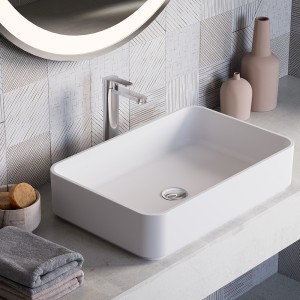 KAROL LAVABO À POSER RECTANGULAIRE 56,5X37,5 BLANC