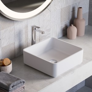 KAROL LAVABO À POSER CARRE 37,5X37,5 BLANC