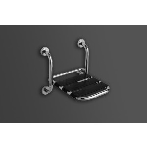 SANITOSCO SIEGE PLIANT DE DOUCHE, LATTES EN NYLON, FIXATION MURALE EN CHROME