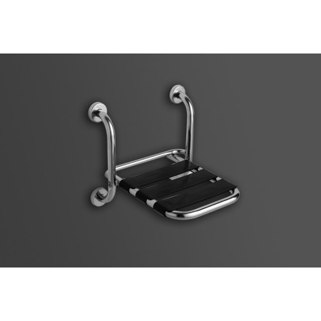 SANITOSCO SIEGE PLIANT DE DOUCHE, LATTES EN NYLON, FIXATION MURALE EN CHROME