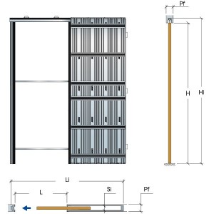 DIERRE NOUVEL ESPACE CASSONETTO RASO MUR POUR PLACOPLÂTRE 700X2100 ÉPAISSEUR MUR 100mm (TYPE ESSENTIAL)