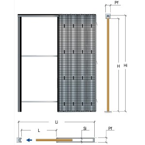 DIERRE NOUVEAU ESPACE CASSONETTO RASO MUR DE PLÂTRE 750X2100 ÉPAISSEUR MUR 105mm (TYPE ESSENTIAL)