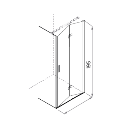 CÔTÉ PLIABLE x CABINE DE DOUCHE SEI ANGLE 1 PLIABLE+FIXE