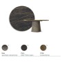 TAVOLO ATRIUM KERAMIK PREMIUM ROUND 160X73,5H BASE CRISTALLO MIROIR COUTURE BRONZE - PROFIL BRONZE BROSSÉ